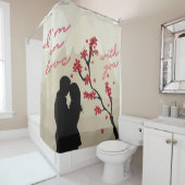愛、恋愛物語の可愛い若いロマンチックなカップル シャワーカーテン (インサイチュ)