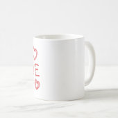 愛、愛、愛のメッシーの赤書の愛 コーヒーマグカップ (正面右)