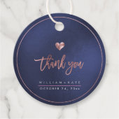 愛+感謝してい、バラフェイク金ゴールド+虹色ネイビー フェイバータグ (正面)