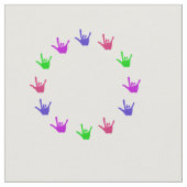 愛、手話の円はカスタムな生地を渡します ファブリック (クローズアップ)