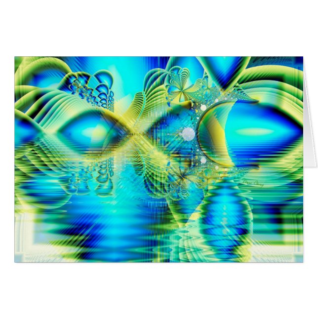 愛、抽象芸術の水晶ライムのターコイズのハート (正面横)