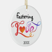 愛-擁護施設の採用のギフト--を促進します セラミックオーナメント (右)