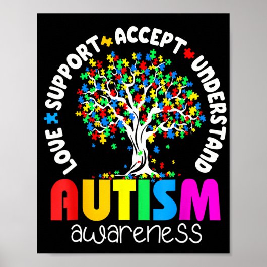 愛 支援 受容 理解 自閉症啓発  ポスター (正面)
