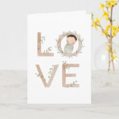 愛 |新生児 カード (黄色い花)