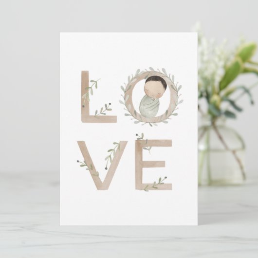 愛 |新生児 カード (スタンド正面)