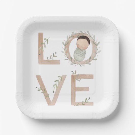 愛 |新生児 ペーパープレート (正面)