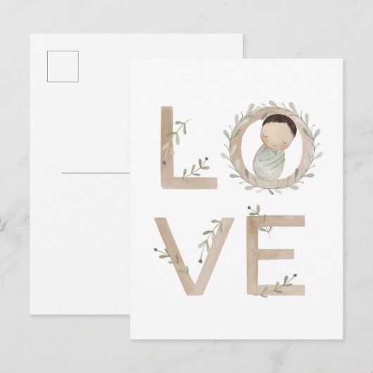 愛 |新生児 ポストカード (正面/裏面)
