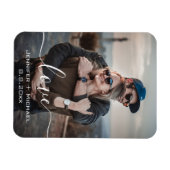 愛、書モダン道、新婚の写真 マグネット (横)