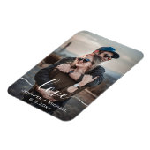 愛、書モダン道、新婚の写真 マグネット (左側)