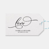 愛 – 書道エレガント結婚式の引き出物ラベル ギフトタグ (正面(横))