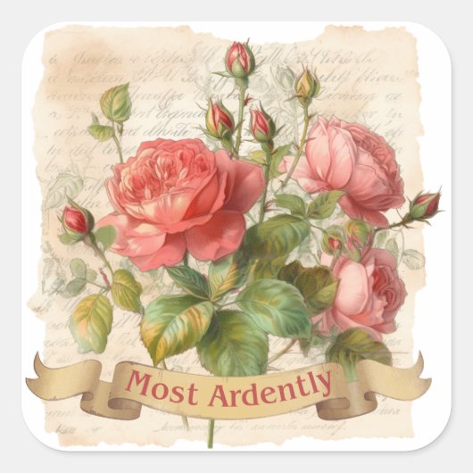 愛 – 最も熱心に – ダーシー氏 スクエアシール (正面)