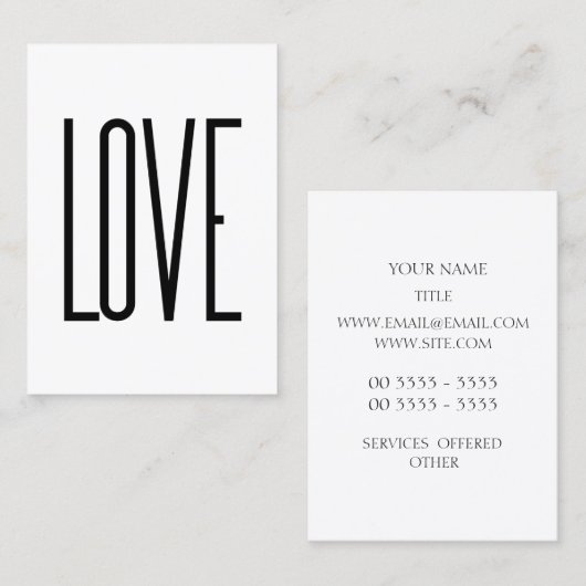 愛-最小主義のデザイン 名刺 (正面/裏面)
