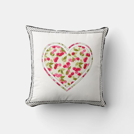 愛、果実、さくらんぼ クッション (正面)