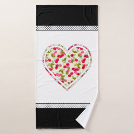 愛、果実、さくらんぼ バスタオル