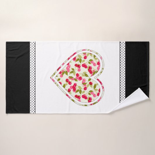 愛、果実、さくらんぼ バスタオル (バスタオル)