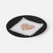 愛、果実、さくらんぼ ペーパープレート (アングル)