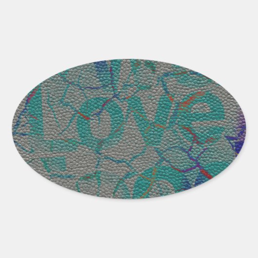 愛 楕円形シール (正面)