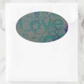 愛 楕円形シール (バッグ)