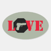 愛 楕円形シール (正面)