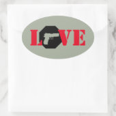 愛 楕円形シール (バッグ)