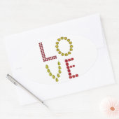 愛 楕円形シール (封筒)