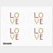 愛 楕円形シール (シート)