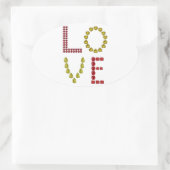 愛 楕円形シール (バッグ)