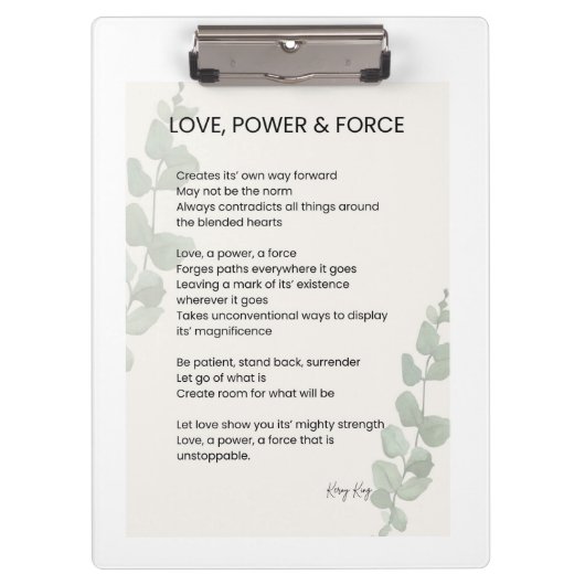 愛、権力、詩を強制 クリップボード (正面)