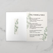 愛、権力、詩を強制 箔グリーティングカード (外側レイダウン)
