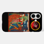 愛、欲望と死レッドジェムストーンモノグラム Case-Mate iPhoneケース (裏面 (横))