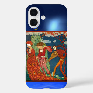愛、欲望、および死の赤い青い宝石ファンタジー iPhone 16ケース