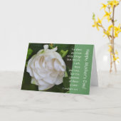 愛、母の日カードの白いGardenia wの詩 カード (黄色い花)