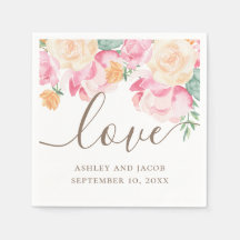 愛.水彩桃色フローラ結婚ズ