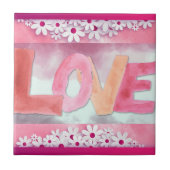 愛：水彩陶磁器タイル タイル (正面)