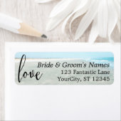 "愛"波打った砂、アクアウォーターフォトモダンビーチ ラベル (インサイチュ)