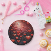 愛 – 注入されたハート ペーパープレート (パーティー)