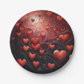 愛 – 注入されたハート ペーパープレート (正面)