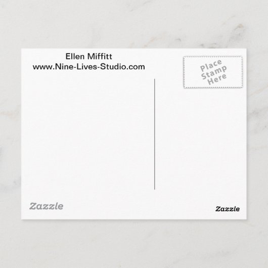 愛 – 漢字ハート恋のキャラクター墨絵 ポストカード (裏面)