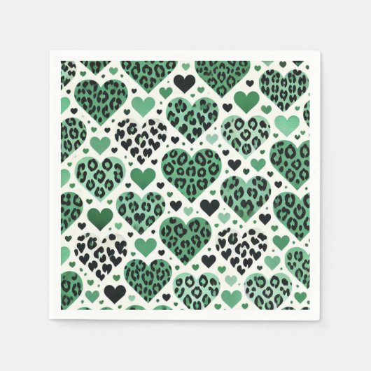 愛(熱狂する緑) スタンダードカクテルナプキン (正面)