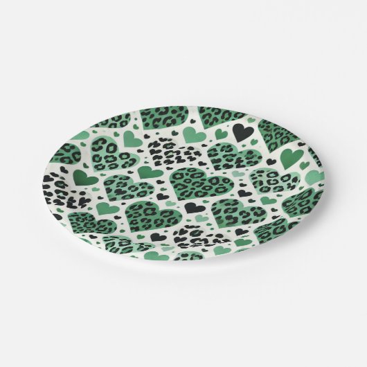 愛(熱狂する緑) ペーパープレート (アングル)