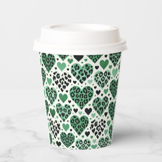 愛(熱狂する緑) 紙コップ (正面)