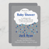 「愛」男の赤ちゃんのとシャワーの招待状沢山与えました 招待状 (正面/裏面)