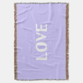 "愛"白い文字ラベンダー薄紫背景 –  スローブランケット (正面縦)