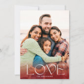 愛 |白と赤のオーバーレイの写真モダン シーズンカード (正面)