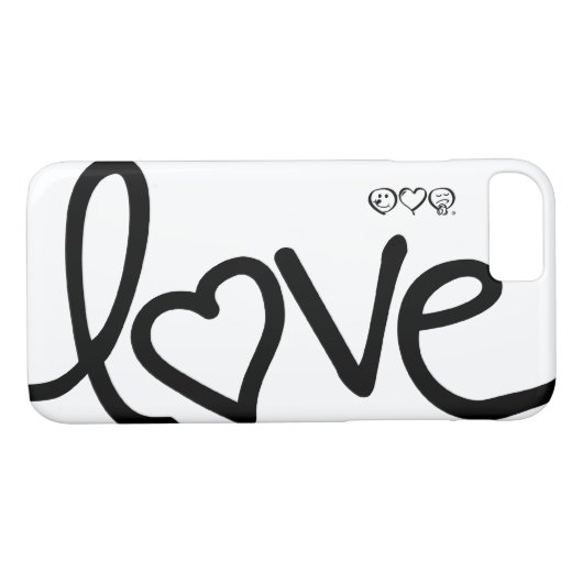 愛-白黒タイポグラフィ Case-Mate iPhoneケース (裏面(横))