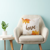 "愛"秋の紅葉のアクセントの枕 クッション (椅子)