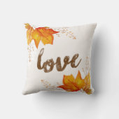 "愛"秋の紅葉のアクセントの枕 クッション (裏面)