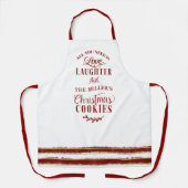 愛、笑い、あなたの名前 – クリスマスクッキー エプロン (正面)