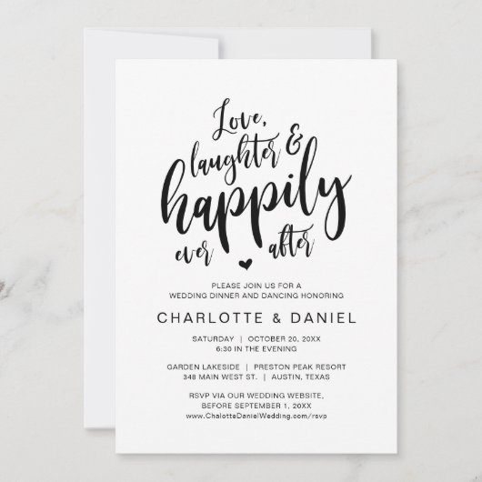 愛、笑い、そして幸せな結婚生活を 招待状 (正面)