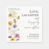 愛、笑い、そして楽しい後結婚ずっと スタンダードカクテルナプキン (正面)
